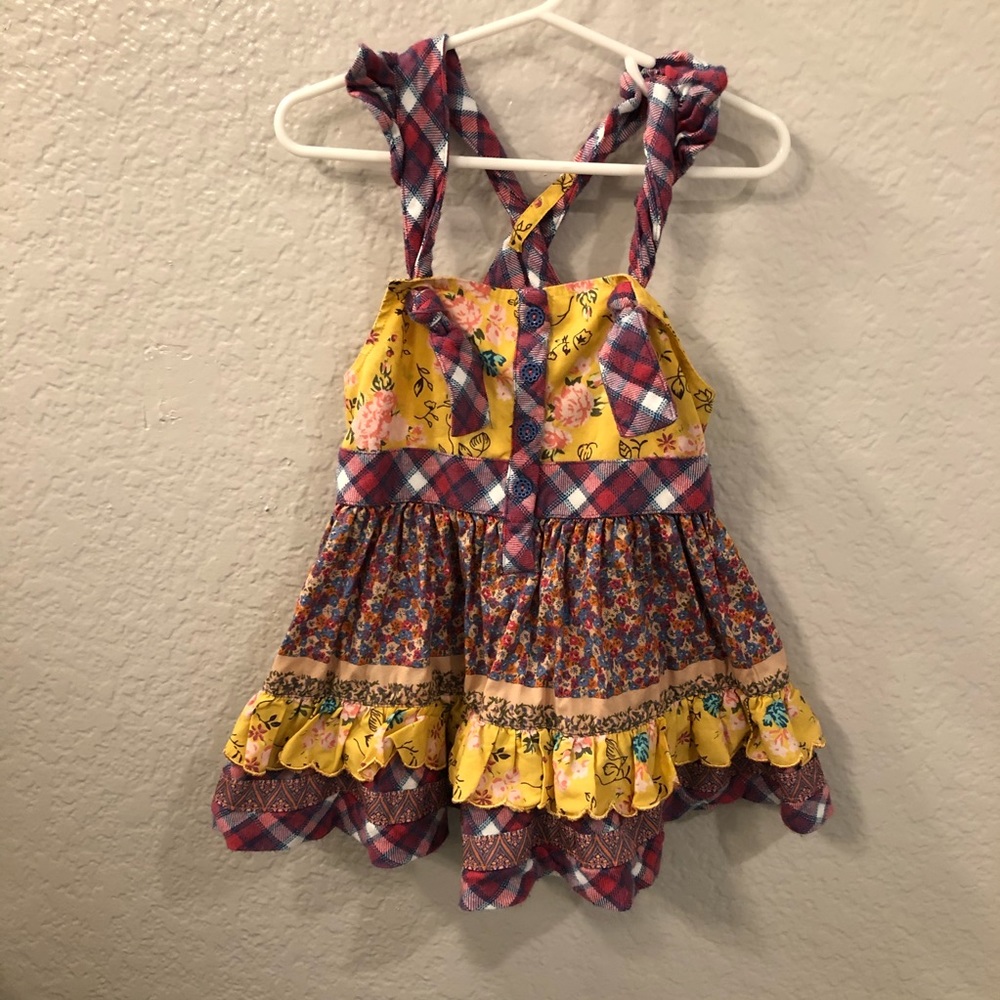 Matilda Jane 18112T cross back plaid tunic size 4